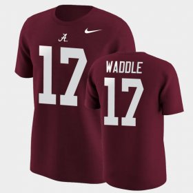 #17 Jaylen Waddle College Football Bama Name & Number Men's Crimson T-Shirt 523521-853 #17 Jaylen Waddle College Football Bama Name & Number Men's Crimson T-Shirt 523521-853