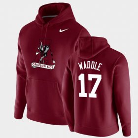 #17 Jaylen Waddle Vintage School Logo Bama Pullover Men Crimson Hoodie 285326-671 #17 Jaylen Waddle Vintage School Logo Bama Pullover Men Crimson Hoodie 285326-671