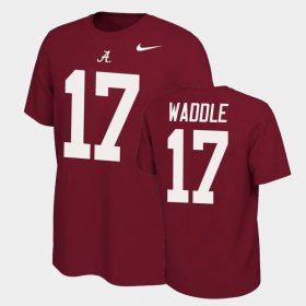 #17 Jaylen Waddle Name and Number Alabama Crimson Tide Name & Number Retro Men's Crimson T-Shirt 473698-528 #17 Jaylen Waddle Name and Number Alabama Crimson Tide Name & Number Retro Men's Crimson T-Shirt 473698-528