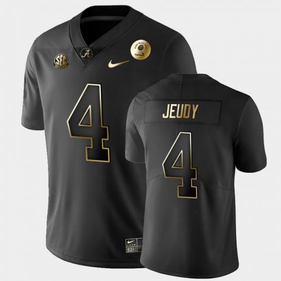 #4 Jerry Jeudy 2021 Rose Bowl Alabama Golden Edition Men Black Jersey 337817-446