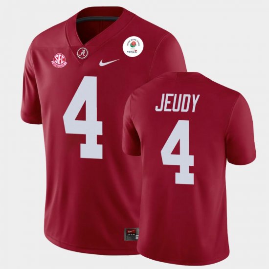 #4 Jerry Jeudy 2021 Rose Bowl Alabama Champions Mens Crimson Jerseys 184360-315