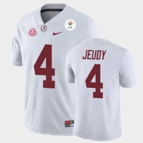 #4 Jerry Jeudy 2021 Rose Bowl Bama Champions Men's White Jerseys 456348-906