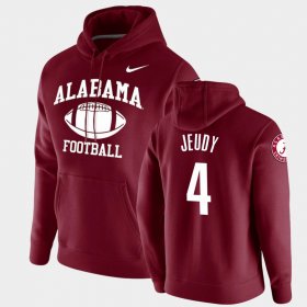 #4 Jerry Jeudy Retro Football Bama Pullover Mens Crimson Hoodies 757103-499 #4 Jerry Jeudy Retro Football Bama Pullover Mens Crimson Hoodies 757103-499