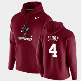 #4 Jerry Jeudy Vintage School Logo University of Alabama Pullover Mens Crimson Hoodie 665736-834 #4 Jerry Jeudy Vintage School Logo University of Alabama Pullover Mens Crimson Hoodie 665736-834