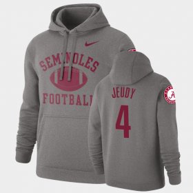 #4 Jerry Jeudy Retro Football Bama Pullover Men's Heathered Gray Hoodie 548540-515 #4 Jerry Jeudy Retro Football Bama Pullover Men's Heathered Gray Hoodie 548540-515
