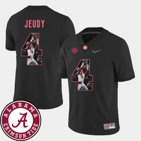 #4 Jerry Jeudy Pictorial Fashion Bama Football Men\'s Black Jersey 898115-479