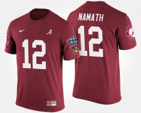 #12 Joe Namath Bowl Game Alabama Crimson Tide Sugar Bowl Men's Crimson T-Shirt 237813-493 #12 Joe Namath Bowl Game Alabama Crimson Tide Sugar Bowl Men's Crimson T-Shirt 237813-493
