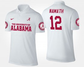 #12 Joe Namath Name and Number Bama Mens White Polo 730463-527 #12 Joe Namath Name and Number Bama Mens White Polo 730463-527