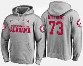 #73 Jonah Williams Name and Number Bama Men's Gray Hoodie 552677-408 #73 Jonah Williams Name and Number Bama Men's Gray Hoodie 552677-408