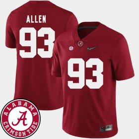#93 Jonathan Allen College Football Alabama 2018 SEC Patch Mens Crimson Jerseys 820391-958 #93 Jonathan Allen College Football Alabama 2018 SEC Patch Mens Crimson Jerseys 820391-958