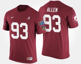 #93 Jonathan Allen Bowl Game Bama Sugar Bowl Mens Crimson T-Shirts 181103-122 #93 Jonathan Allen Bowl Game Bama Sugar Bowl Mens Crimson T-Shirts 181103-122