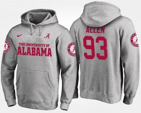 #93 Jonathan Allen Name and Number University of Alabama Mens Gray Hoodies 396931-486 #93 Jonathan Allen Name and Number University of Alabama Mens Gray Hoodies 396931-486