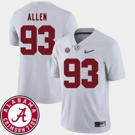 #93 Jonathan Allen College Football Alabama 2018 SEC Patch Mens White Jerseys 789101-245 #93 Jonathan Allen College Football Alabama 2018 SEC Patch Mens White Jerseys 789101-245