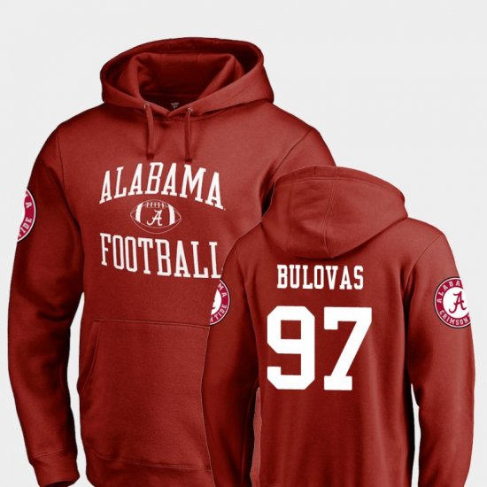 #97 Joseph Bulovas Neutral Zone University of Alabama College Football Men Crimson Hoodies 851934-141