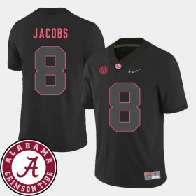 #8 Josh Jacobs College Football University of Alabama 2018 SEC Patch Men's Black Jersey 926412-925