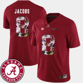 #8 Josh Jacobs Pictorial Fashion Alabama Crimson Tide Football Men's Crimson Jerseys 312697-907