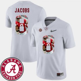 #8 Josh Jacobs Pictorial Fashion Bama Football Men's White Jersey 201091-283