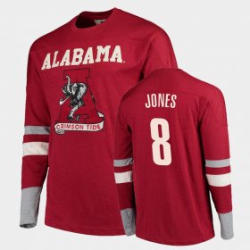 #8 Julio Jones Old School Alabama Crimson Tide Football Long Sleeve Men Crimson T-Shirt 707967-541 #8 Julio Jones Old School Alabama Crimson Tide Football Long Sleeve Men Crimson T-Shirt 707967-541