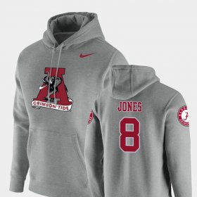 #8 Julio Jones Vault Logo Club Alabama Crimson Tide Pullover Mens Heathered Gray Hoodie 662251-115 #8 Julio Jones Vault Logo Club Alabama Crimson Tide Pullover Mens Heathered Gray Hoodie 662251-115