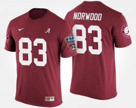 #83 Kevin Norwood Bowl Game Alabama Sugar Bowl Men's Crimson T-Shirts 755007-567 #83 Kevin Norwood Bowl Game Alabama Sugar Bowl Men's Crimson T-Shirts 755007-567