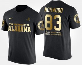 #83 Kevin Norwood Gold Limited Alabama Short Sleeve With Message Mens Black T-Shirt 559321-502 #83 Kevin Norwood Gold Limited Alabama Short Sleeve With Message Mens Black T-Shirt 559321-502