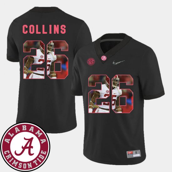 #26 Landon Collins Pictorial Fashion Bama Football Men\'s Black Jersey 490643-420