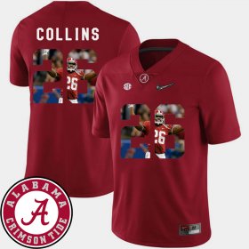 #26 Landon Collins Pictorial Fashion Bama Football Mens Crimson Jersey 951907-464