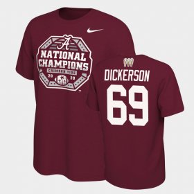 #69 Landon Dickerson 2020 National Champions University of Alabama 3X CFP Men Crimson T-Shirt 314502-379 #69 Landon Dickerson 2020 National Champions University of Alabama 3X CFP Men Crimson T-Shirt 314502-379