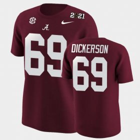 #69 Landon Dickerson 2020 National Champions Alabama Mens Crimson T-Shirts 166014-305 #69 Landon Dickerson 2020 National Champions Alabama Mens Crimson T-Shirts 166014-305