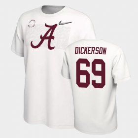 #69 Landon Dickerson College Football Alabama Playoff Mens White T-Shirts 789353-238 #69 Landon Dickerson College Football Alabama Playoff Mens White T-Shirts 789353-238