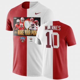 #10 Mac Jones 2021 National Championship Bama Make Your Pick Matchup Split Men Scarlet White T-Shirts 663609-934 #10 Mac Jones 2021 National Championship Bama Make Your Pick Matchup Split Men Scarlet White T-Shirts 663609-934
