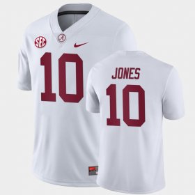 #10 Mac Jones College Football Alabama Crimson Tide Away Game Men's White Jerseys 257479-466 #10 Mac Jones College Football Alabama Crimson Tide Away Game Men's White Jerseys 257479-466