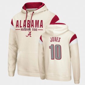 #10 Mac Jones Fortress Bama Pullover Men's Cream Hoodies 754973-589 #10 Mac Jones Fortress Bama Pullover Men's Cream Hoodies 754973-589
