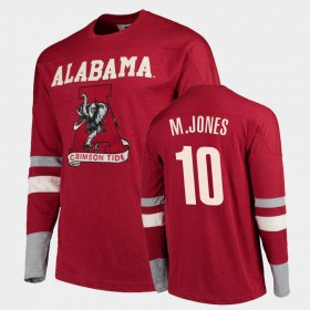 #10 Mac Jones Old School Alabama Crimson Tide Football Long Sleeve Men's Crimson T-Shirts 368843-573 #10 Mac Jones Old School Alabama Crimson Tide Football Long Sleeve Men's Crimson T-Shirts 368843-573