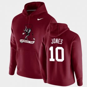 #10 Mac Jones Vintage School Logo University of Alabama Pullover Mens Crimson Hoodies 933694-223 #10 Mac Jones Vintage School Logo University of Alabama Pullover Mens Crimson Hoodies 933694-223