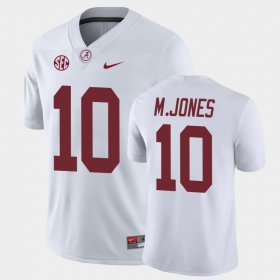 #10 Mac Jones Game Alabama College Football Mens White Jersey 370221-755 #10 Mac Jones Game Alabama College Football Mens White Jersey 370221-755