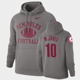 #10 Mac Jones Retro Football Alabama Crimson Tide Pullover Men's Heathered Gray Hoodie 941621-270 #10 Mac Jones Retro Football Alabama Crimson Tide Pullover Men's Heathered Gray Hoodie 941621-270