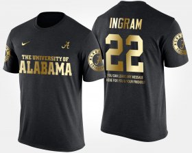 #22 Mark Ingram Gold Limited University of Alabama Short Sleeve With Message Men's Black T-Shirt 755373-120 #22 Mark Ingram Gold Limited University of Alabama Short Sleeve With Message Men's Black T-Shirt 755373-120