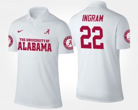 #22 Mark Ingram Name and Number Alabama Crimson Tide Men White Polo 999993-304 #22 Mark Ingram Name and Number Alabama Crimson Tide Men White Polo 999993-304
