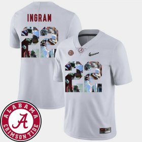 #22 Mark Ingram Pictorial Fashion Alabama Crimson Tide Football Men White Jerseys 687071-396