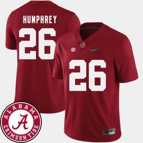 #26 Marlon Humphrey College Football Alabama 2018 SEC Patch Mens Crimson Jerseys 296403-554