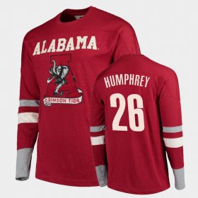 #26 Marlon Humphrey Old School Bama Football Long Sleeve Men Crimson T-Shirt 420734-535 #26 Marlon Humphrey Old School Bama Football Long Sleeve Men Crimson T-Shirt 420734-535