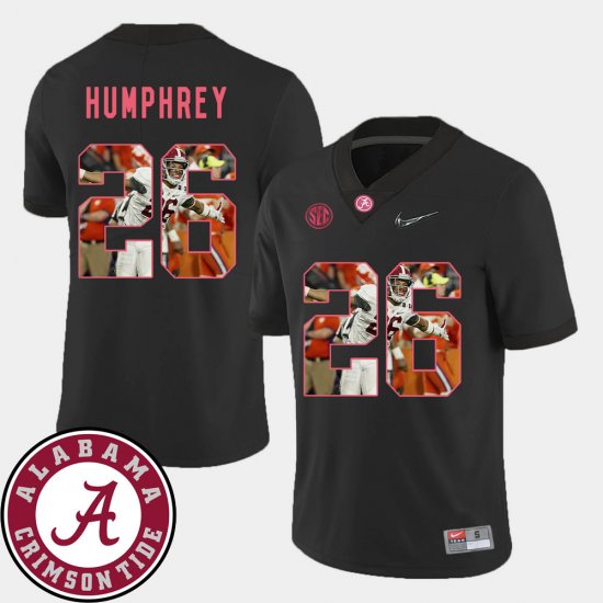 #26 Marlon Humphrey Pictorial Fashion Alabama Crimson Tide Football Mens Black Jersey 721410-255