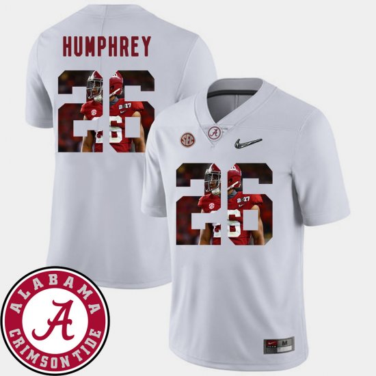 #26 Marlon Humphrey Pictorial Fashion Bama Football Men\'s White Jerseys 726388-393