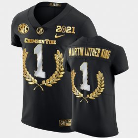 #1 Martin Luther King Jr. Golden Edition Bama MLK Men Black Jerseys 383191-535