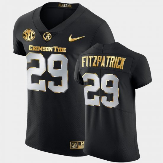 #29 Minkah Fitzpatrick Golden Edition Bama 2020-21 Authentic Men\'s Black Jersey 163560-727