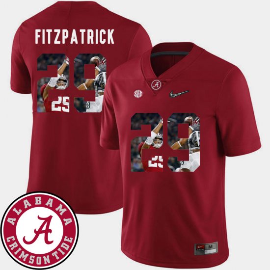 #29 Minkah Fitzpatrick Pictorial Fashion University of Alabama Football Men\'s Crimson Jerseys 880494-613