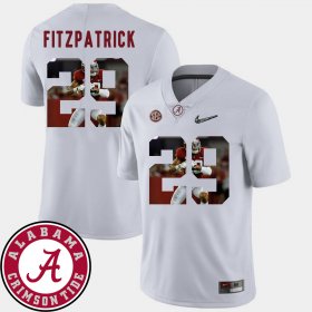 #29 Minkah Fitzpatrick Pictorial Fashion University of Alabama Football Mens White Jersey 289694-972