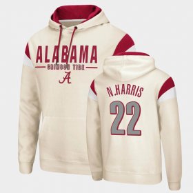 #22 Najee Harris Fortress Alabama Pullover Mens Cream Hoodie 500757-748 #22 Najee Harris Fortress Alabama Pullover Mens Cream Hoodie 500757-748