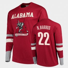 #22 Najee Harris Old School Alabama Football Long Sleeve Men's Crimson T-Shirt 234763-649 #22 Najee Harris Old School Alabama Football Long Sleeve Men's Crimson T-Shirt 234763-649